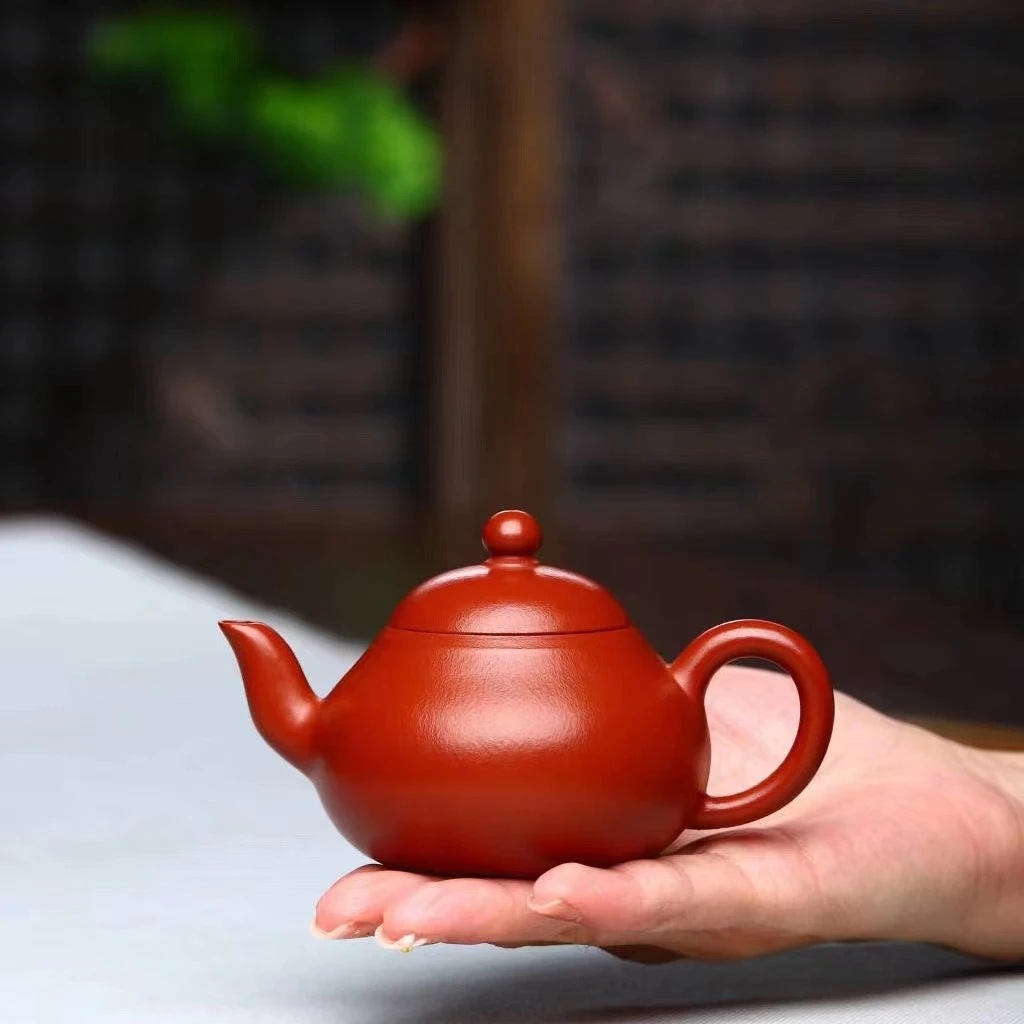 宜兴小煤窑朱泥 梨壶约160cc原矿紫砂壶实用功夫茶全手工制泡茶壶