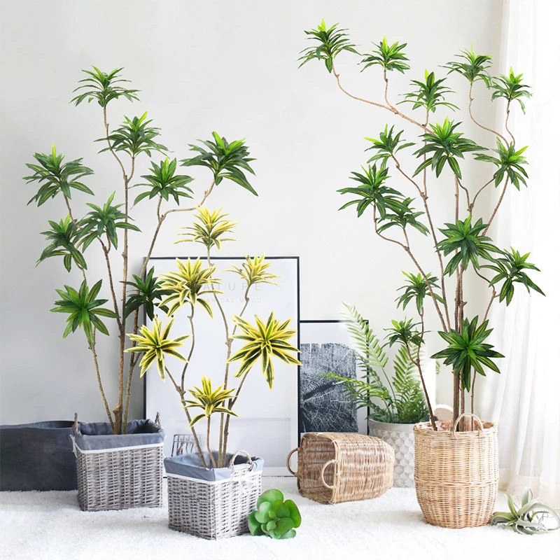 仿真百合竹绿植客厅室内落地摆件高端轻奢仿生植物造景盆栽假绿植