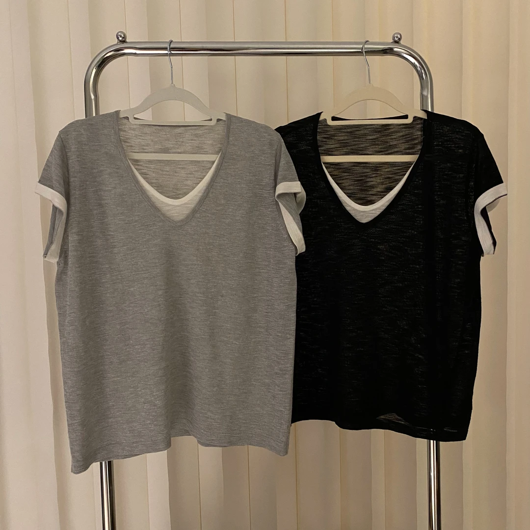 【舒适自由派】 假两件 短袖