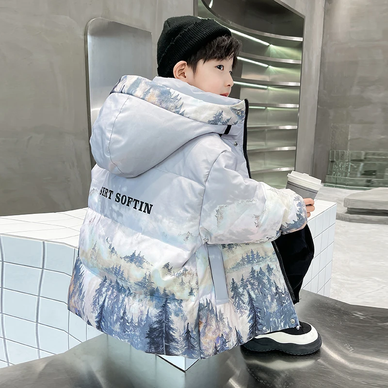 童装男童羽绒服冬季2023新款加厚洋气儿童男孩外套宝宝冬装中大童