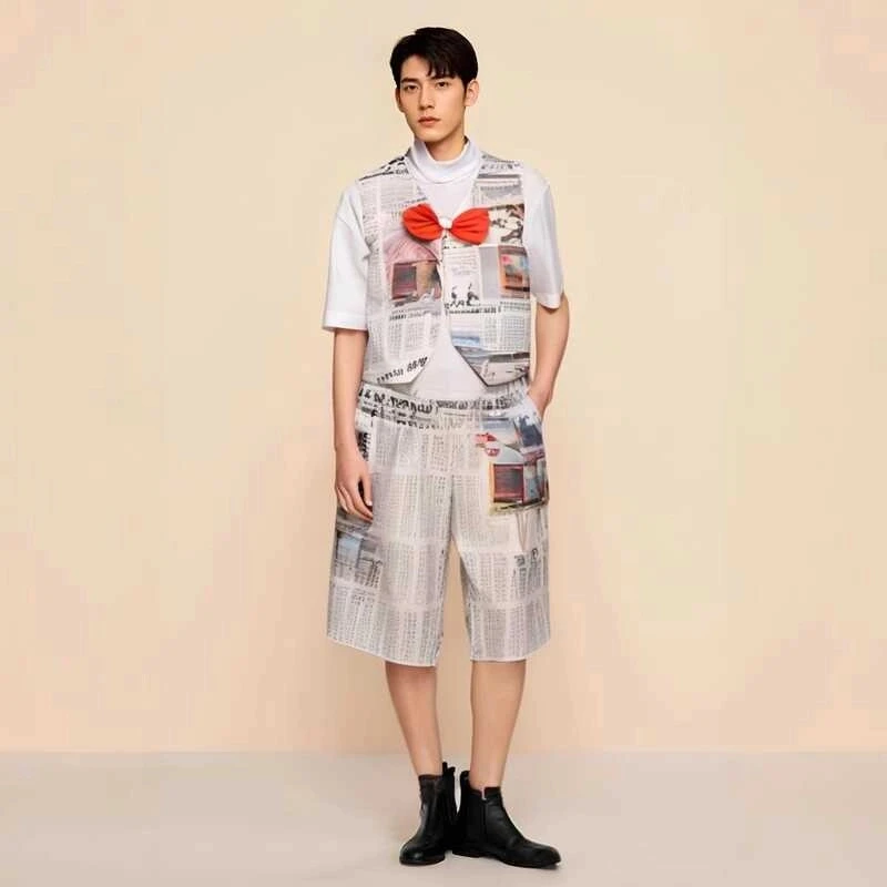 儿童环保报纸服装手工衣服报纸成人幼儿园环保时装秀衣服演出报纸