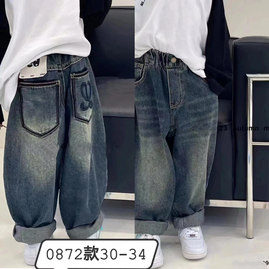 《秋季新款》高弹宽松软牛仔裤0872