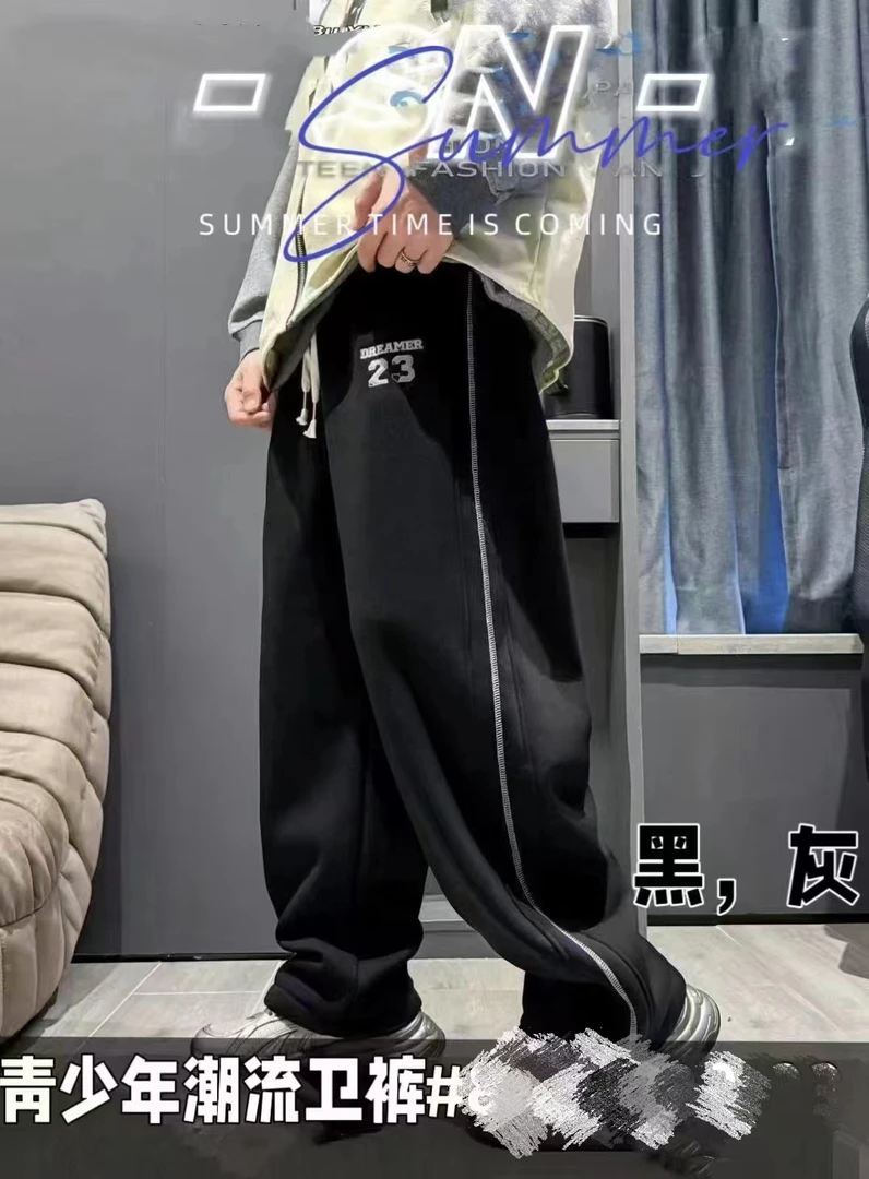 冬季新款青少年一体绒直筒裤612