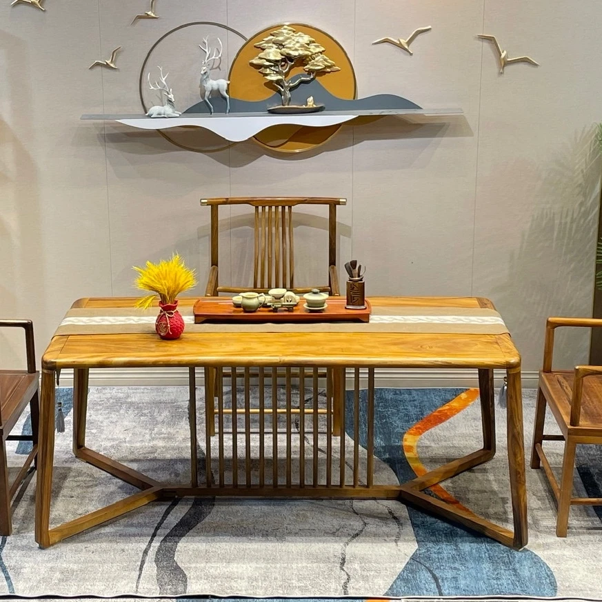 工厂直销包邮【梳韵茶桌】进口南美胡桃木 新中式