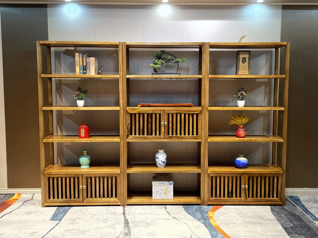 胡桃木新中式博古架