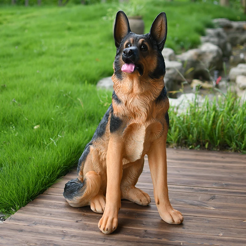 仿真狗摆件入户看门狗德牧犬雕塑别墅庭院装饰品狼狗模型招财摆设