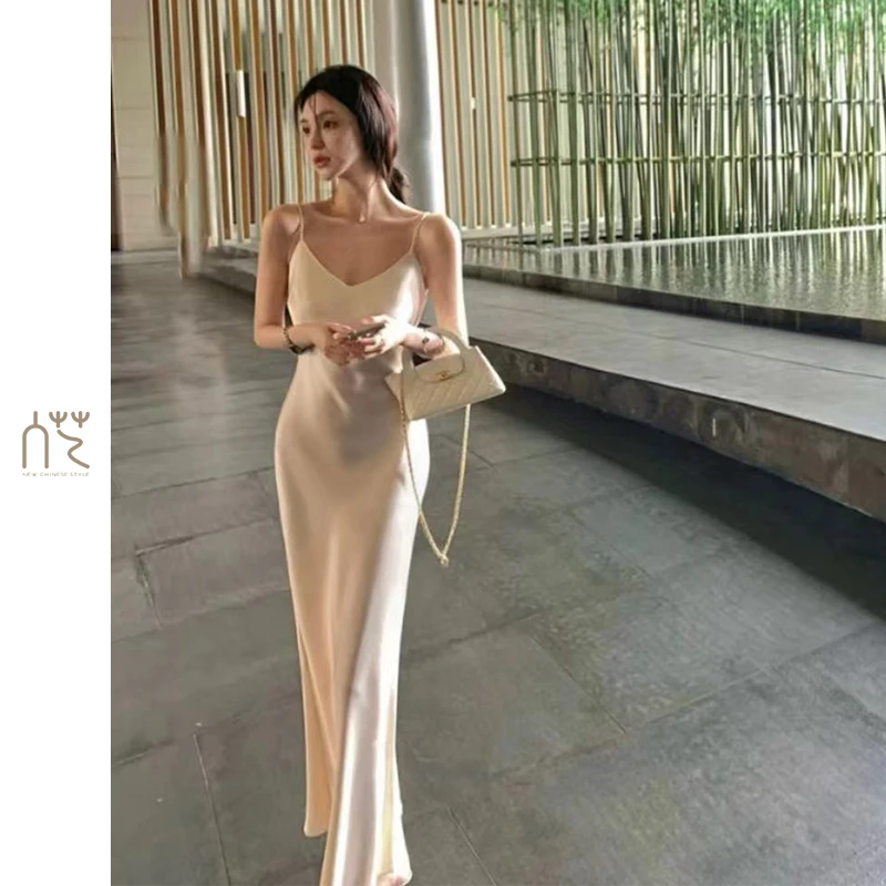 820【Y l华儿锻鎏光裙】 2色 吊带连衣裙女 RY24528