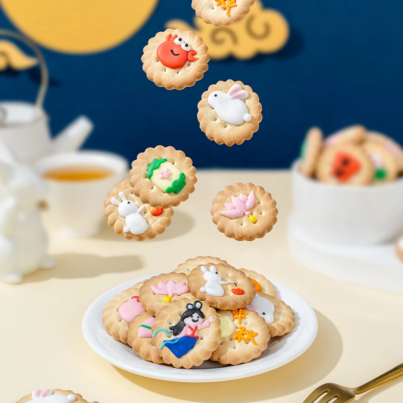 中秋节卡通小饼干月饼手工裱花独立包装网红高颜值送人礼物零食品