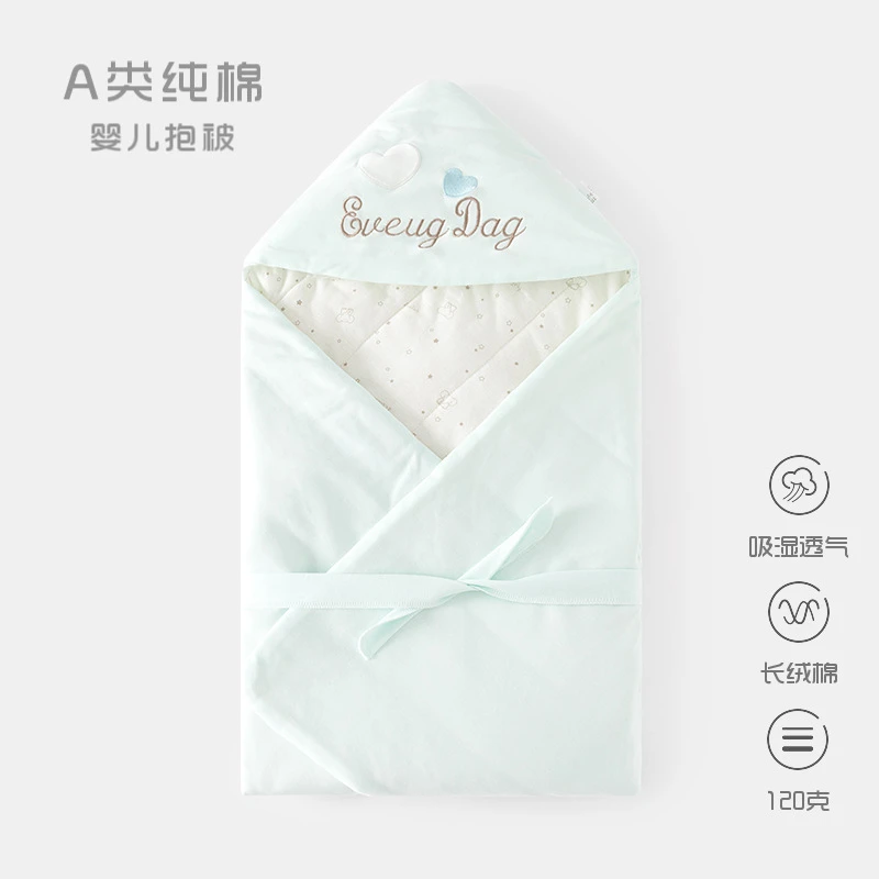 初生婴儿抱被新生儿包被纯棉包单秋冬中厚宝宝被子襁褓产房用品
