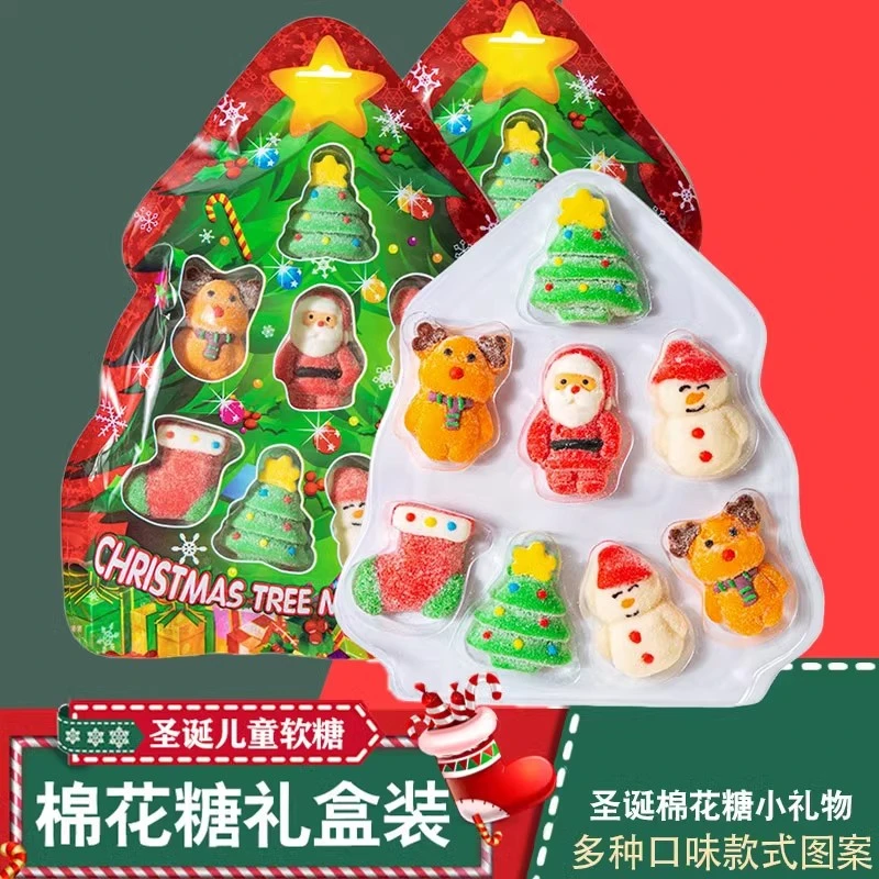 圣诞老人卡通棉花糖小礼物平安夜高颜值雪人糖果软糖圣诞节糖果袋