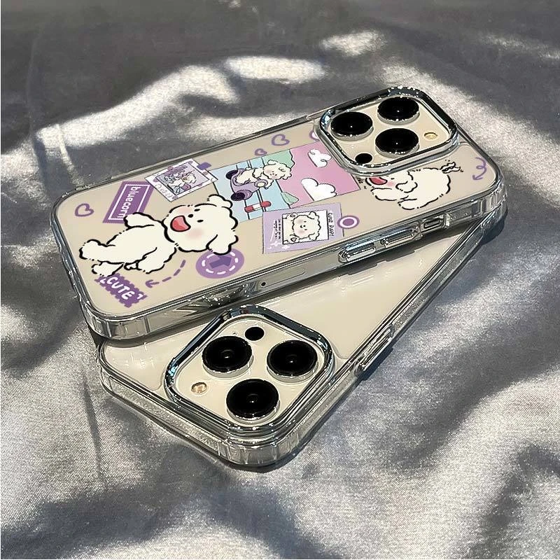 标签小狗适用苹果14/13ProMax手机壳iPhone12/11全包xR透明78plus