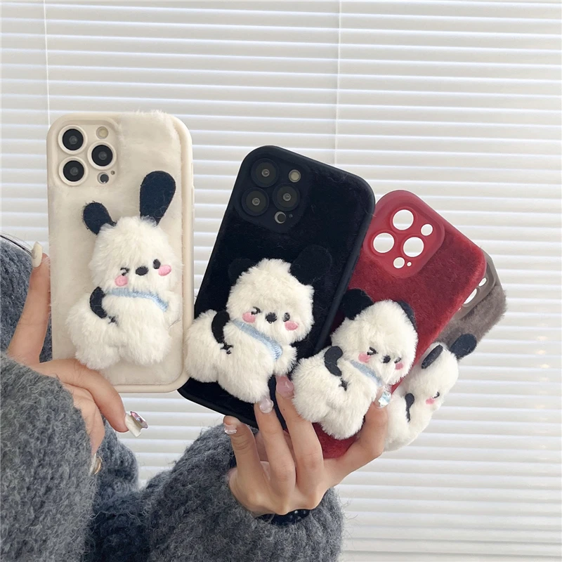 ins毛绒帕恰狗适用苹果/华为/荣耀/oppo/vivo/小米全包防摔手机壳