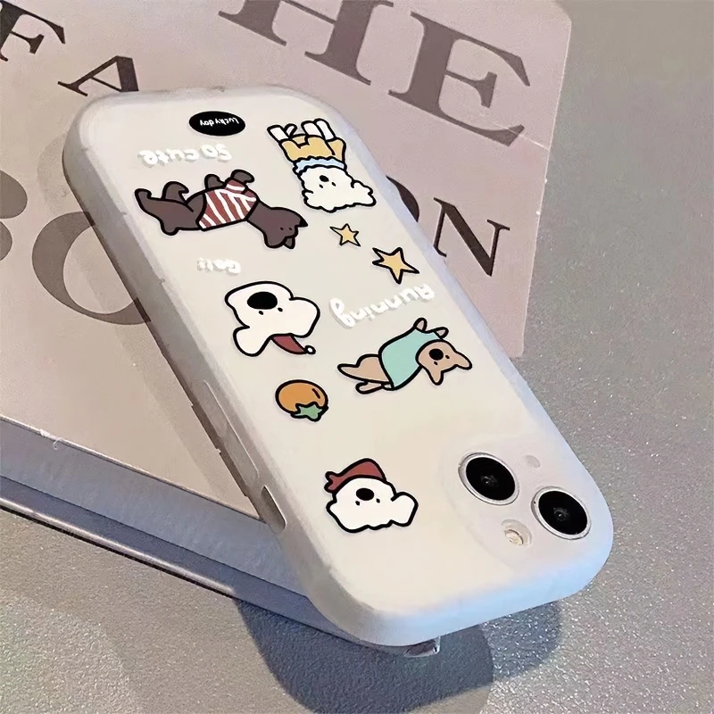 卡通可爱狗狗适用苹果/华为/荣耀oppo小米红米vivo全包防摔手机壳