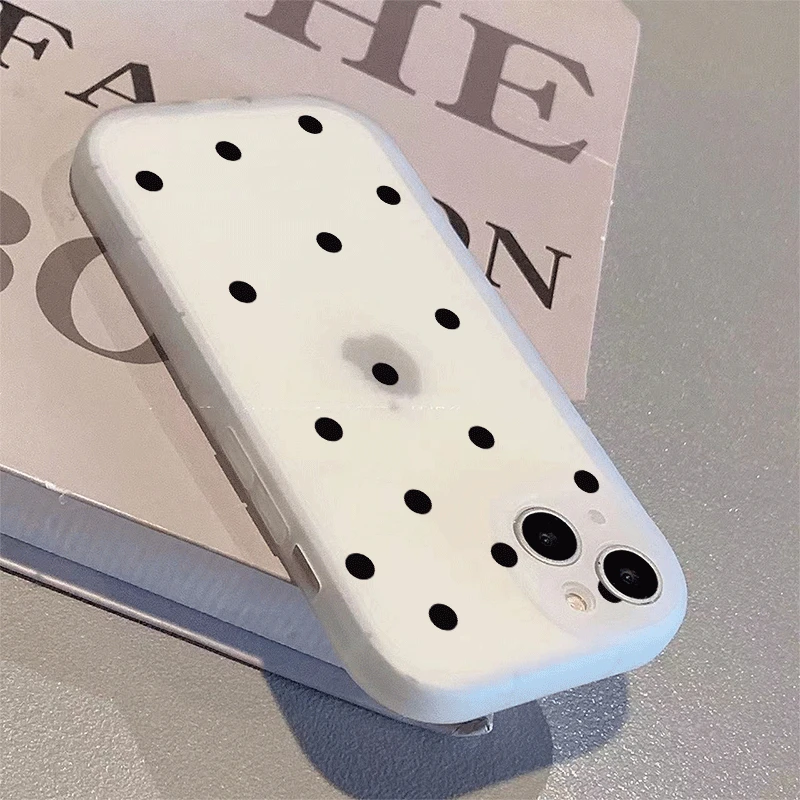 小众简约波点适用苹果/华为荣耀oppo/小米红米vivo全包防摔手机壳