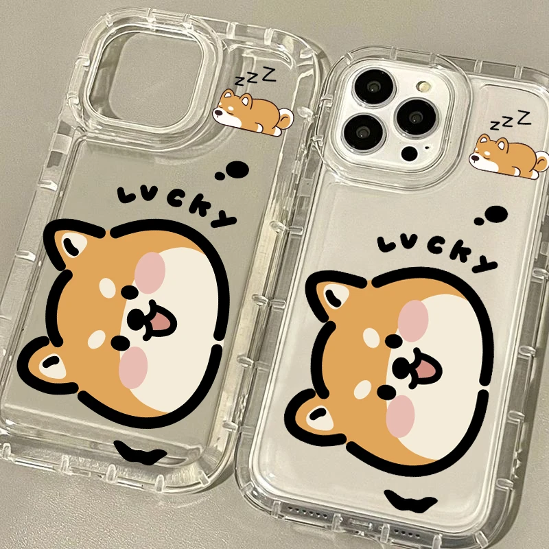 卡通可爱柴犬适用苹果15华为/OPPO/VIVO/荣耀/小米全包防摔手机壳