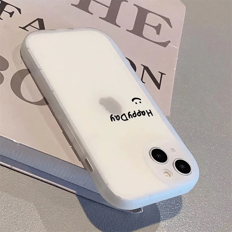 小众简约笑脸适用苹果/华为荣耀oppo/小米红米vivo全包防摔手机壳