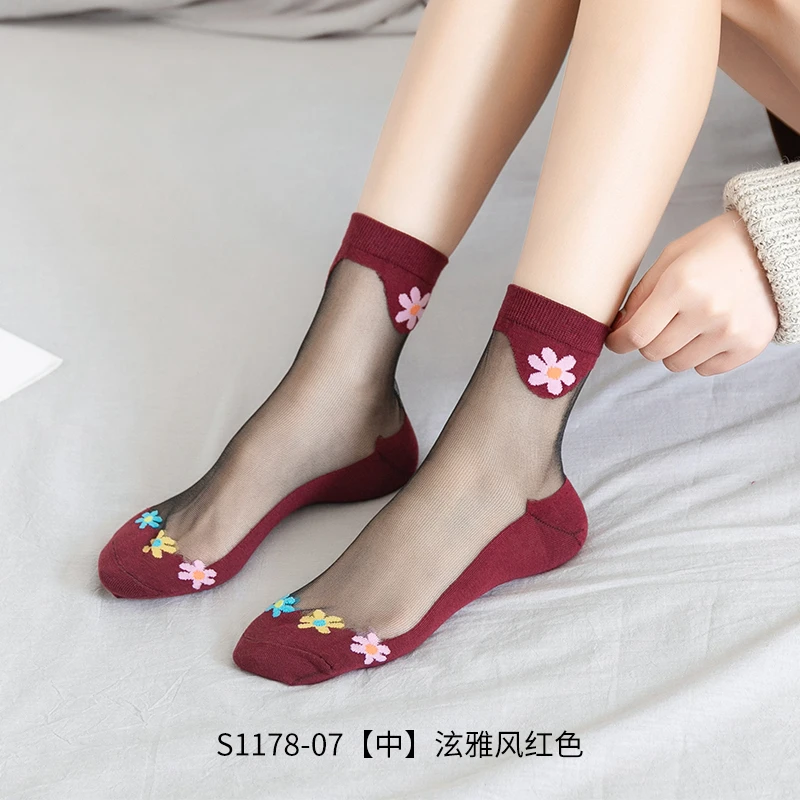 袜子女短棉底水晶丝透明防滑吸汗网红妈妈款薄款浅口春夏防脱隐形