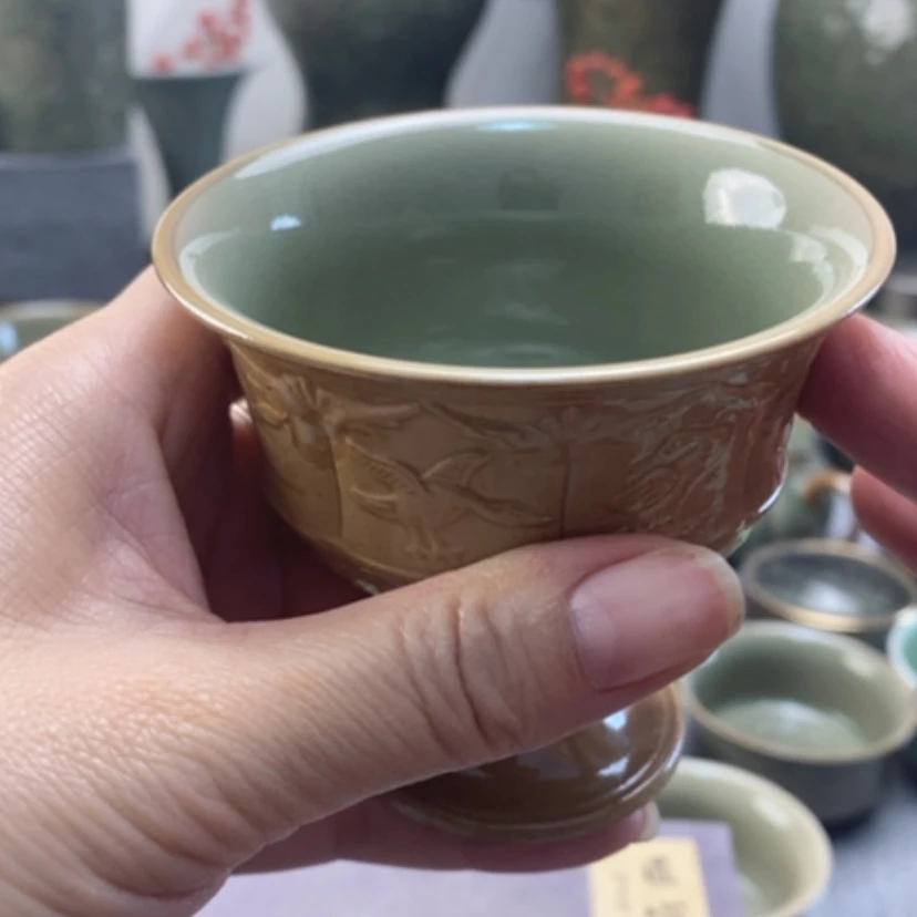 【闪购商品】瓷壶川*耀州窑高足内釉外素