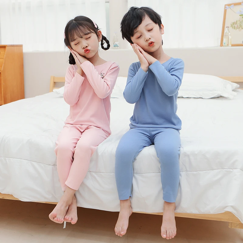 2023新款儿童无痕保暖内衣套装加绒男童女童德绒秋衣秋裤中大童