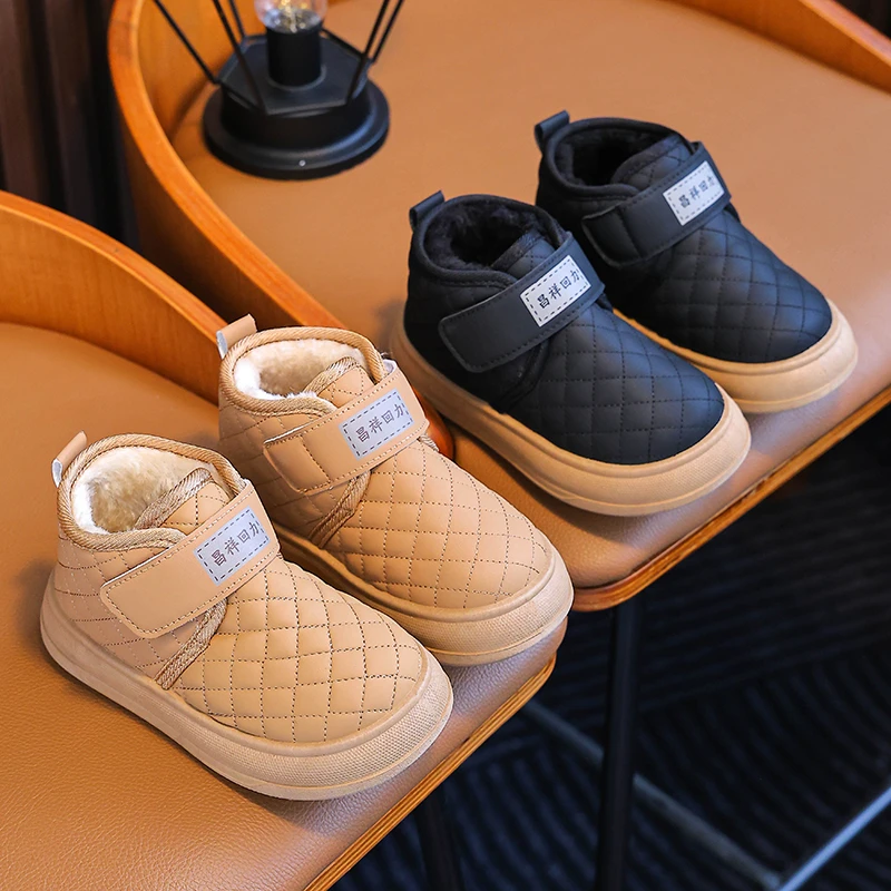 冬季儿童雪地靴男童女童加绒短靴加厚保暖童鞋宝宝棉新款靴子