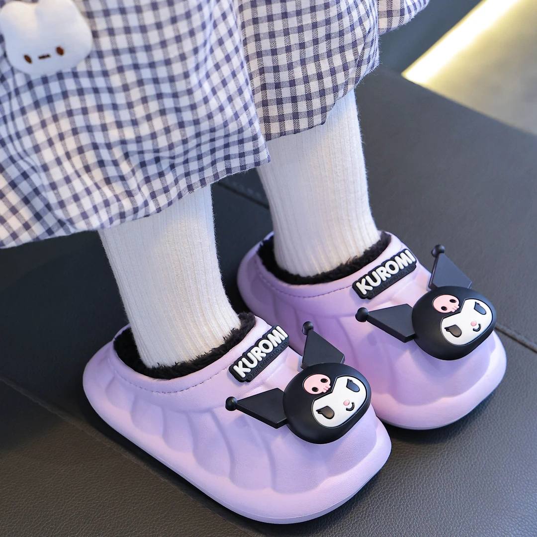 冬季三丽鸥新款防水保暖亲子儿童棉拖鞋男女孩防滑宝宝居家棉鞋