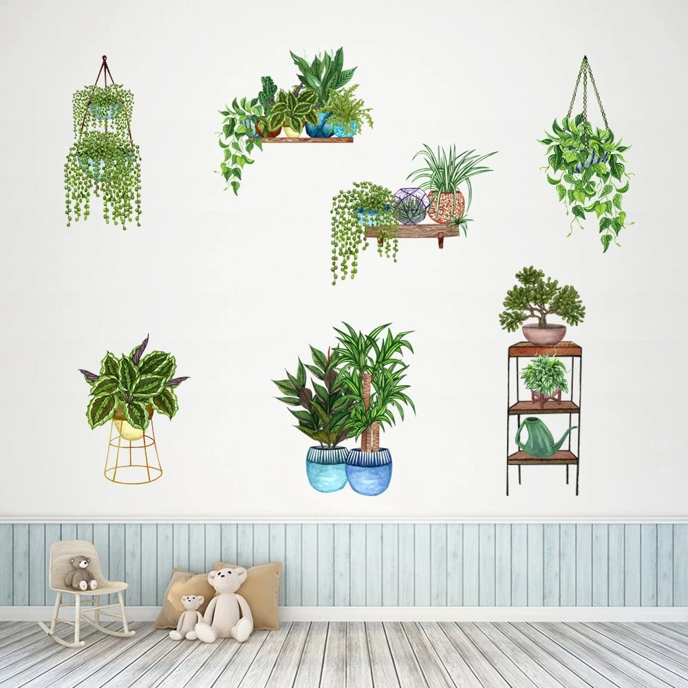 北欧风ins创意自粘墙纸客厅卧室房间背景墙壁装饰温馨植物墙贴画