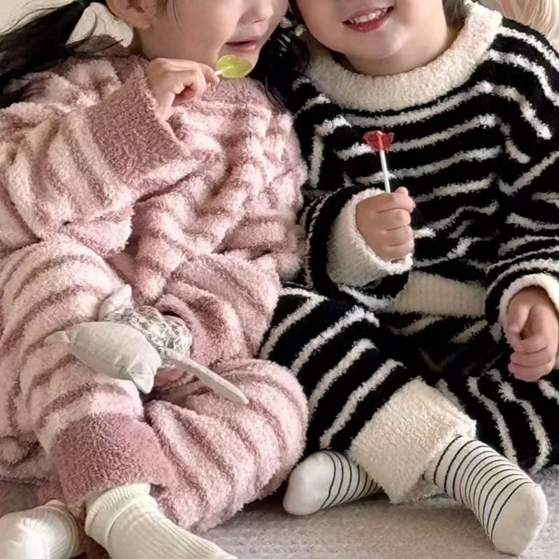 【高货清仓】男女童睡衣秋冬款2024新款儿童加厚加绒套装春秋家居服
