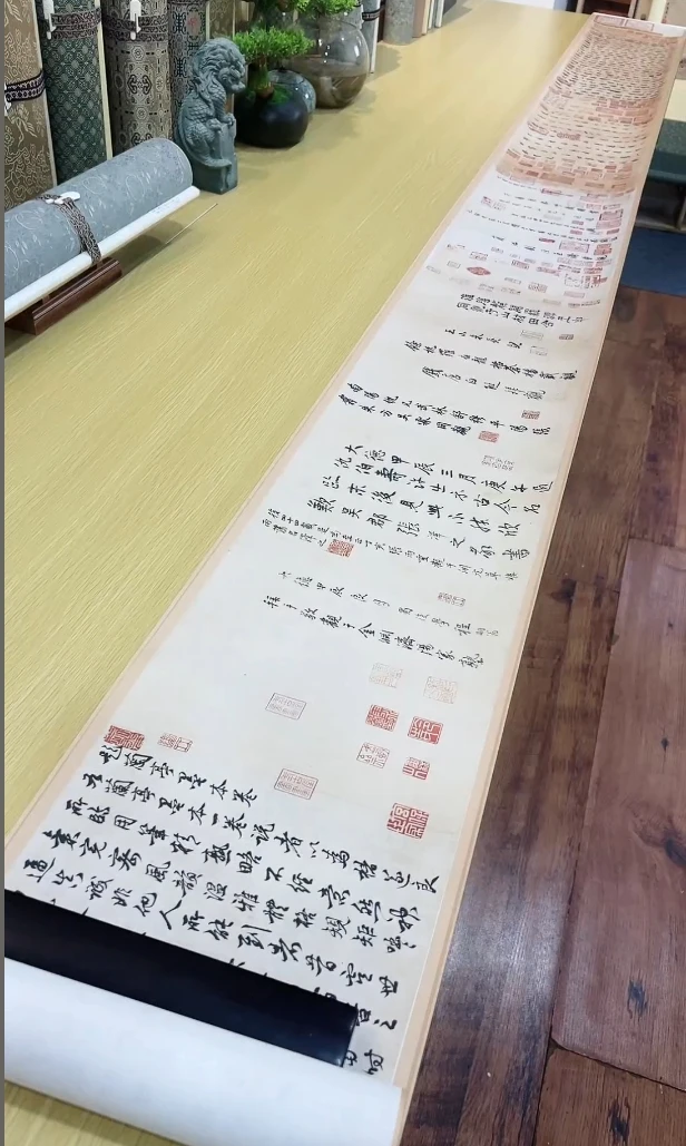 唐 褚遂良 摹兰亭序(全卷)行书书法617.2x25.5cm北京故宫博物院