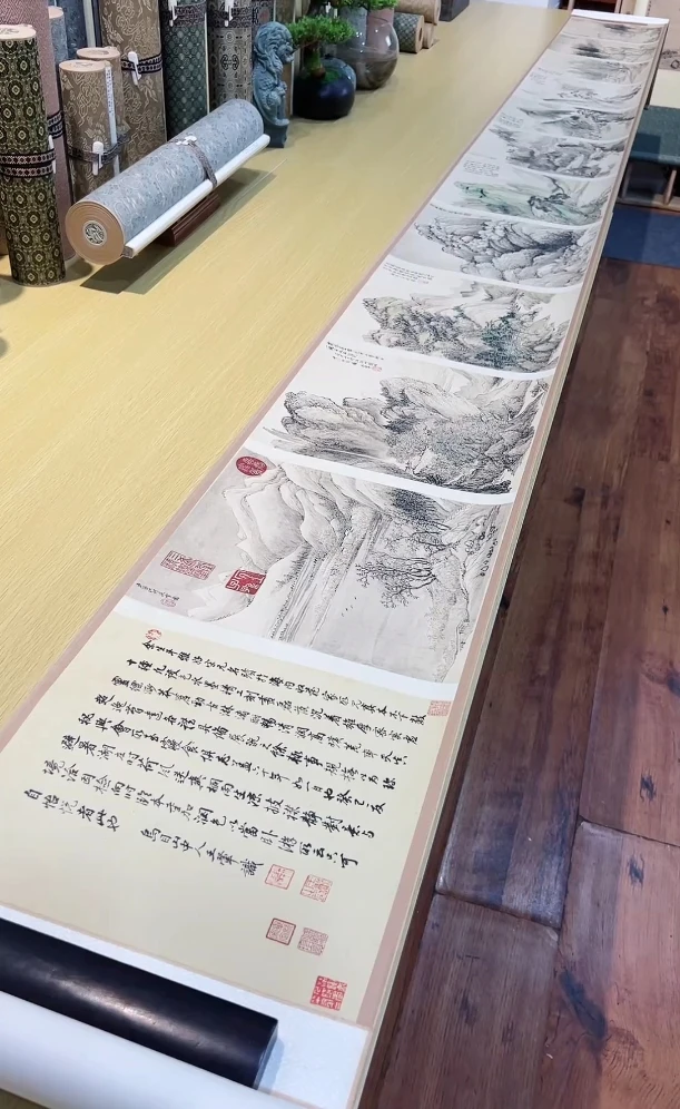 清王翚仿宋元山水册12开合集 纸本山水29.3x339.84cm-CJ台北故宫