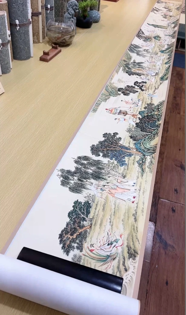 清丁观鹏摹顾恺之洛神图卷纸本山水人物641.12x28.1cm-CJ台北故宫