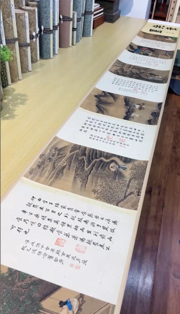 明仇英 纯孝图26开..人物1186.08X32.8cm 台北故宫国画复刻