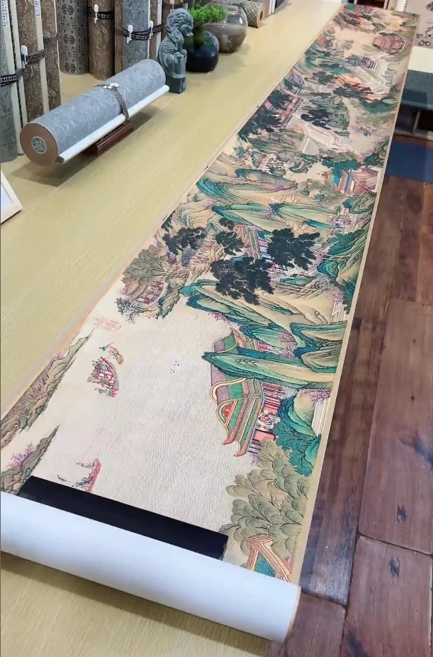 清院本金昆卢湛程志道吴桂绘汉宫春晓图608.58x37.6cm-CJ台北故官