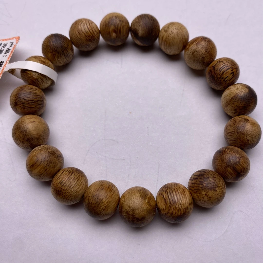 原色原味 花珠 1.0cm*19颗海南莺歌绿奇楠沉香手串保真保香