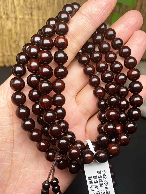 （粉丝专享）08MM108颗印度小叶紫檀手链老料多圈好物文玩男女款