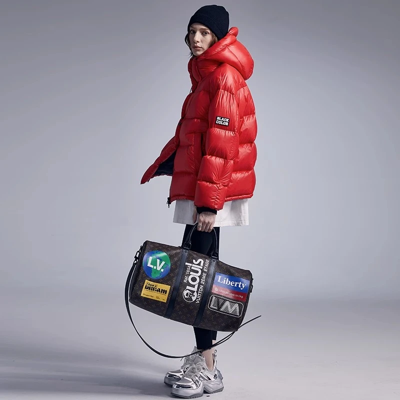 Black&color【专属】短款羽绒服男女同款连帽加厚保暖90白鸭绒羽绒