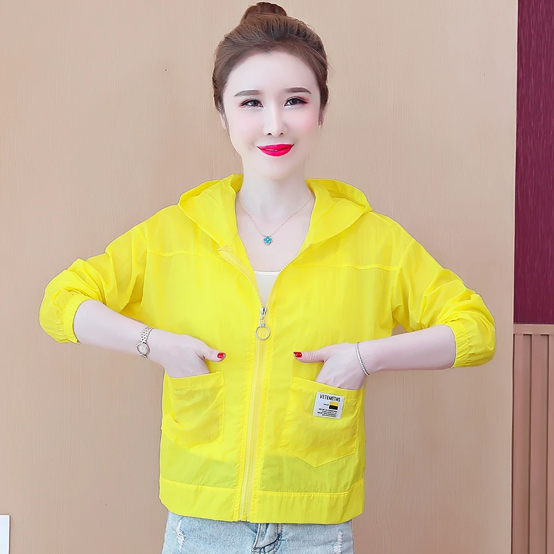 S-2XL KRN9506 防紫外线短外套新款夏季连帽防晒衣短款上衣女外套