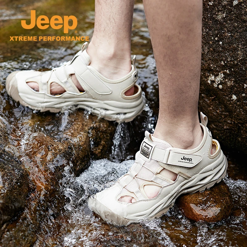 Jeep/吉普夏季包头溯溪凉鞋男透气轻便休闲时尚运动防撞防滑潮鞋