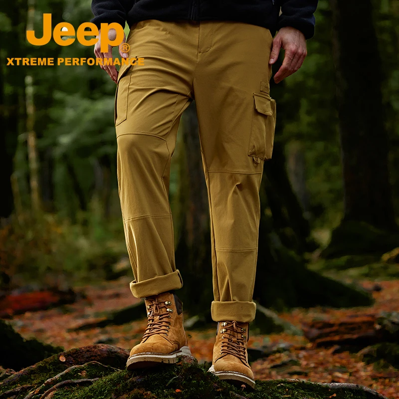Jeep/吉普户外休闲徒步长裤男秋冬新款防刮耐磨多功能工装战术裤
