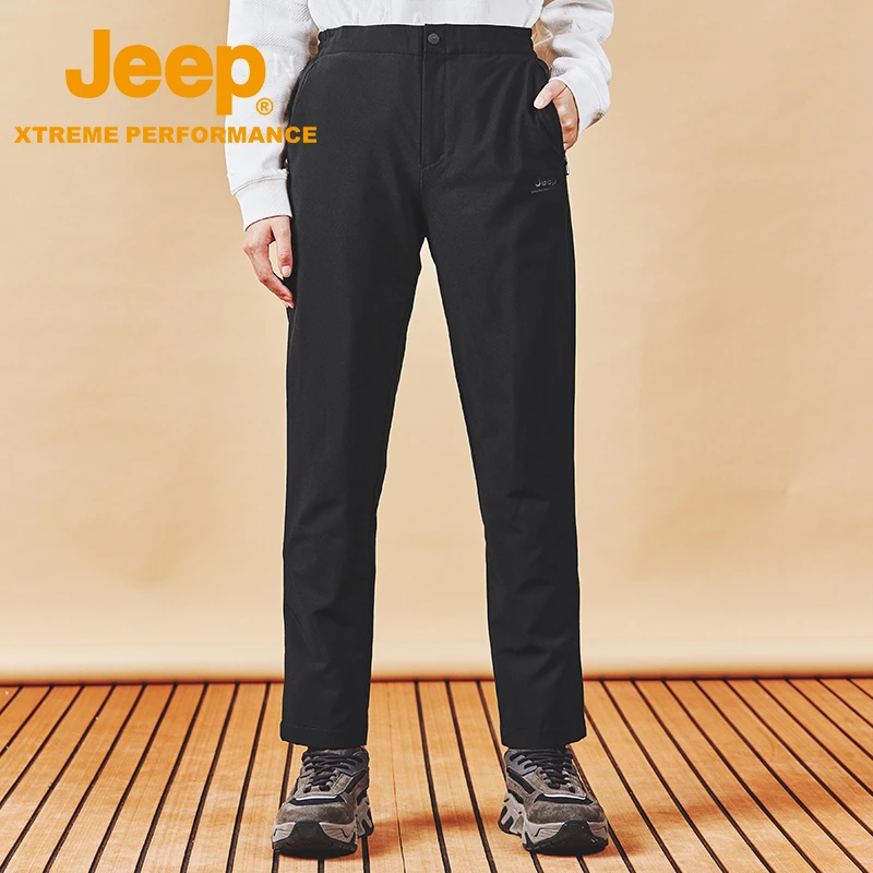 JEEP/吉普新款女士保暖防风防水加绒徒步裤J232083801休闲裤秋冬