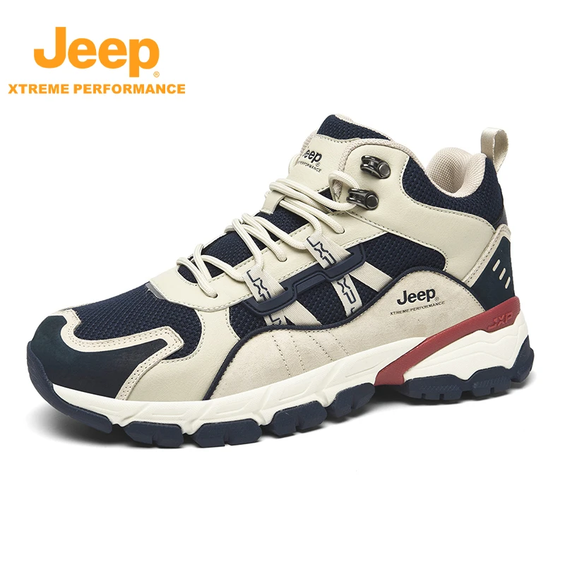 JEEP/吉普男士户外高帮徒步鞋加绒加厚秋冬休闲运动鞋保暖老爹鞋