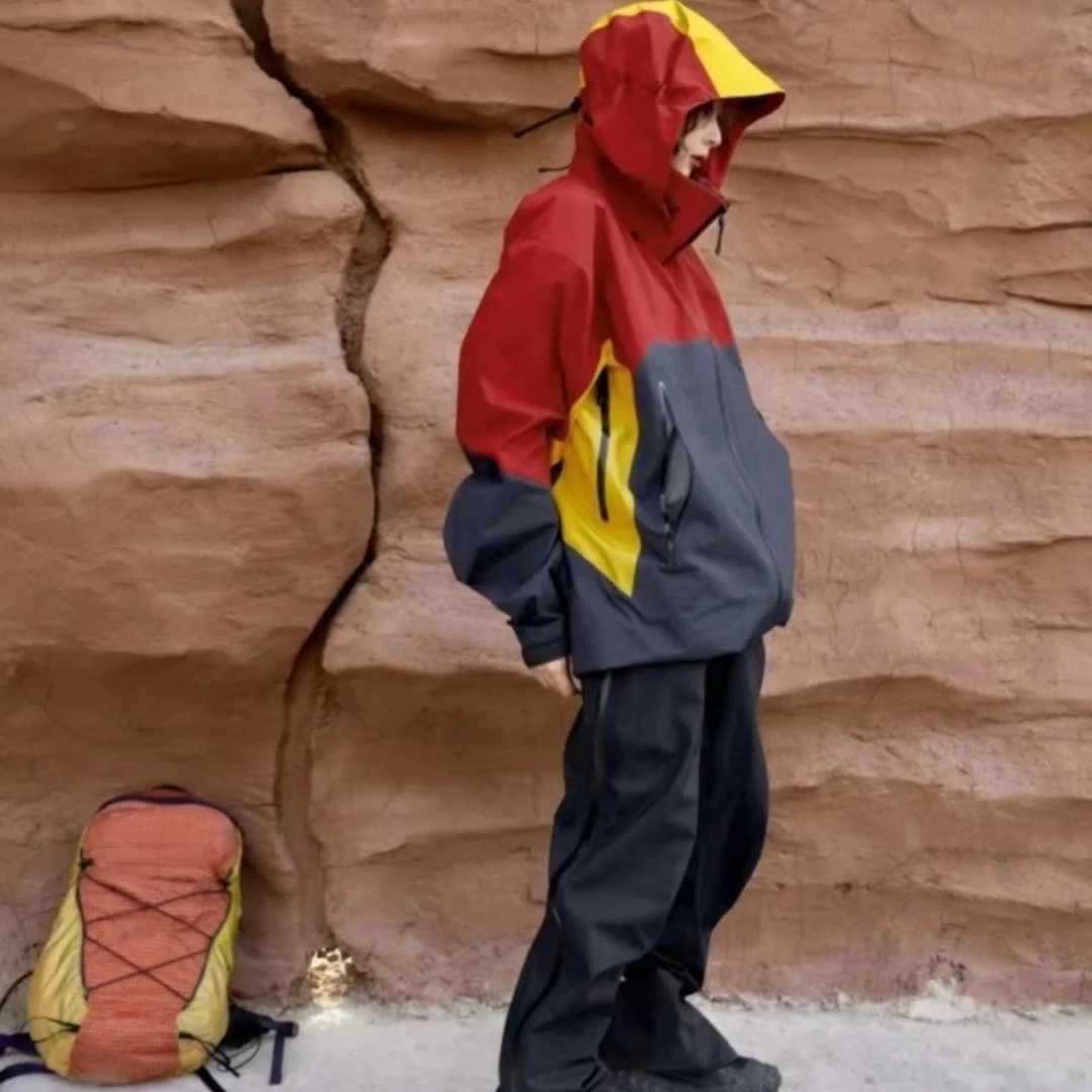 “54321”松赞户外男女同款单件套热封溢胶硬壳防风防水户外冲锋衣