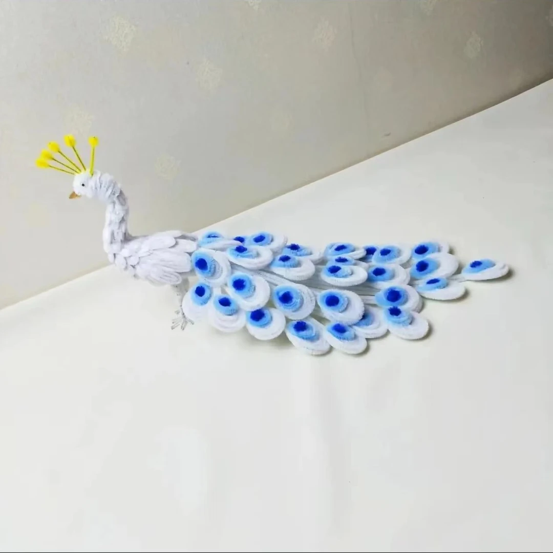 【玉儿手作推荐】呦呦虎加密扭扭棒孔雀手工diy材料包创意居家摆件