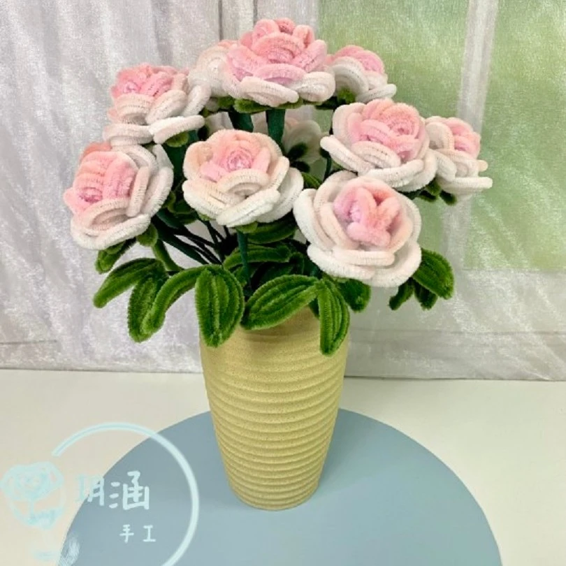 【玥涵手工推荐】呦呦虎diy扭扭棒可选玫瑰花束材料包扎带毛根