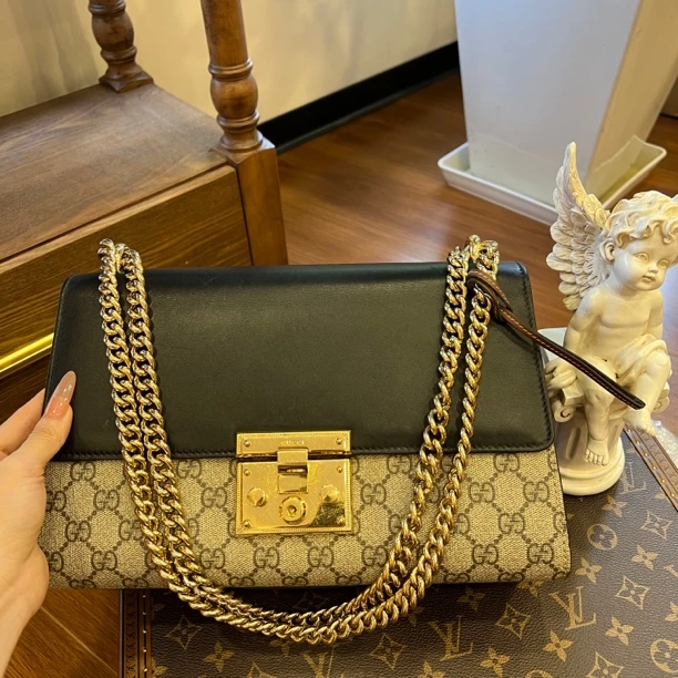 95新 GUCCI/古驰 大有/guccipadlock月光宝盒黑色中号/lb