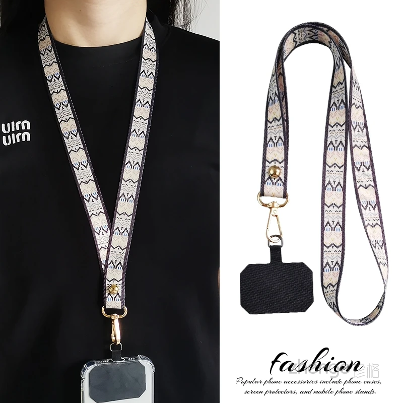 挂脖宽布手机挂绳长款ins手机壳钥匙工牌通用吊绳男女款夹片挂绳