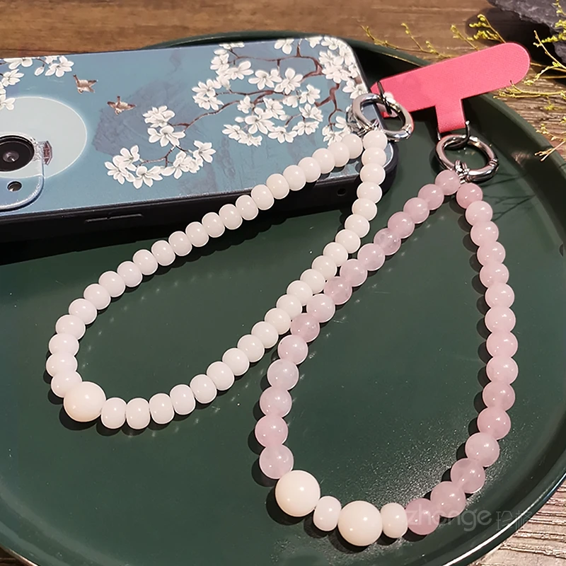 高档白菩提手机挂链＆精品手作手提手腕挂饰串珠手链男女挂绳通用