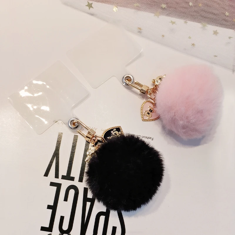 手机挂件时尚个性挂绳新年冬款毛球挂饰手机壳防丢吊绳男女款挂饰