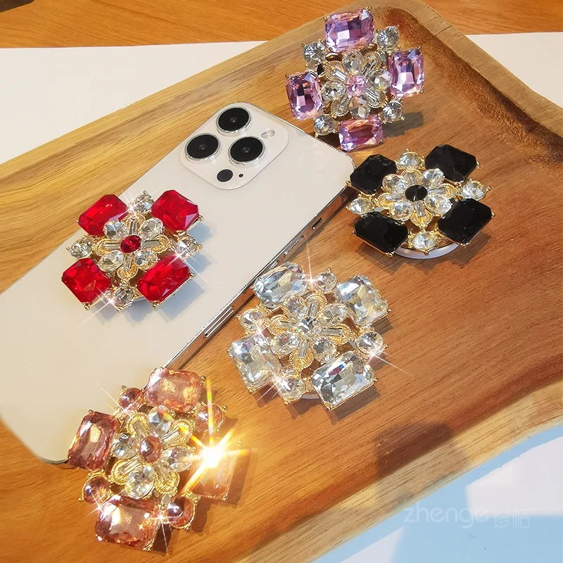 创意水钻手机支架ins高档轻奢小香风指环扣懒人神器办公室居家