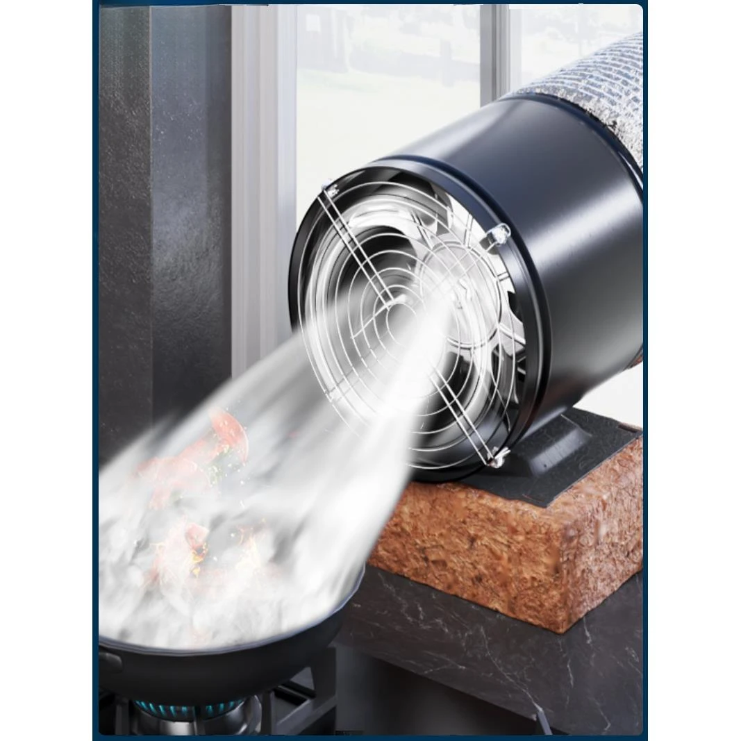 厨房管道抽风机排气扇强力家用换气扇卫生间大功率免打洞排风扇