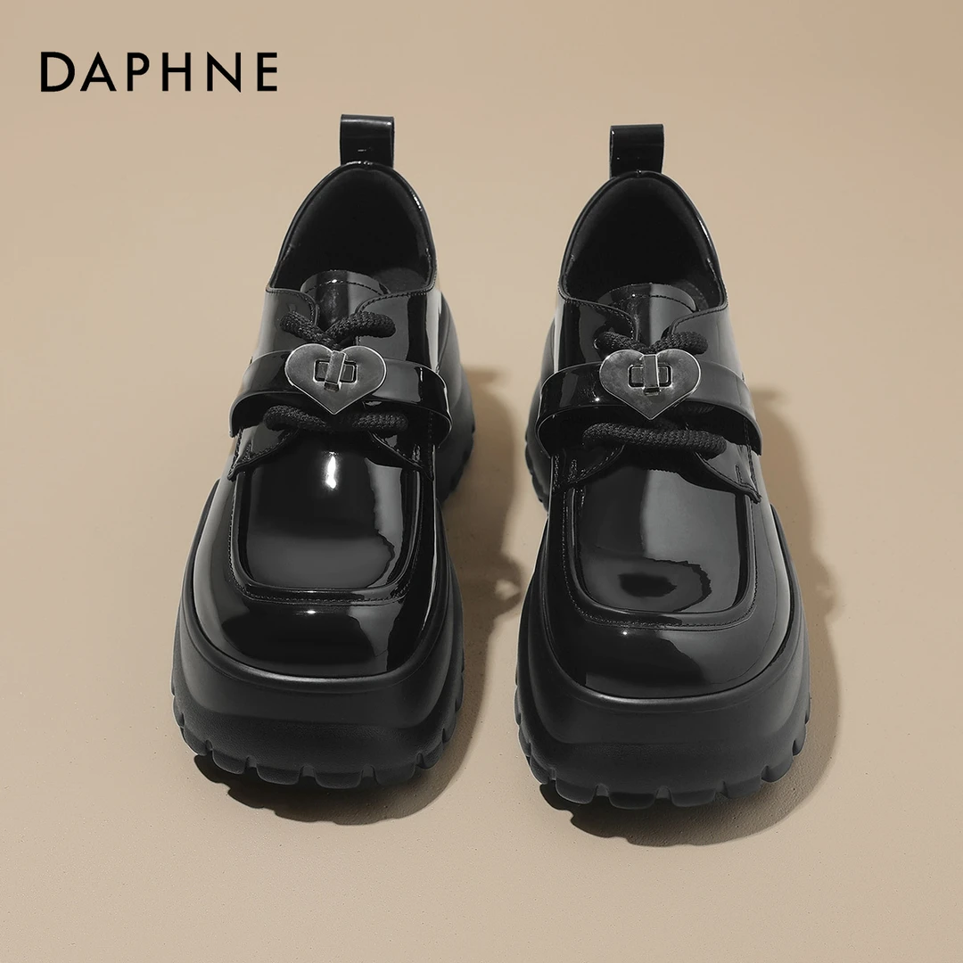 达芙妮乐福鞋女2024年新款秋季英伦风黑色单鞋子女哑光复古小皮鞋